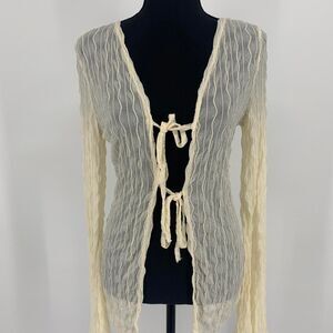 Shein Women's Cream and White Cardigan